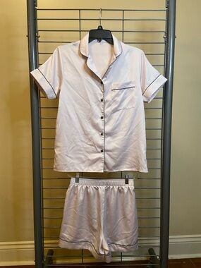 Women's Short Sleeve Satin Pajama Set